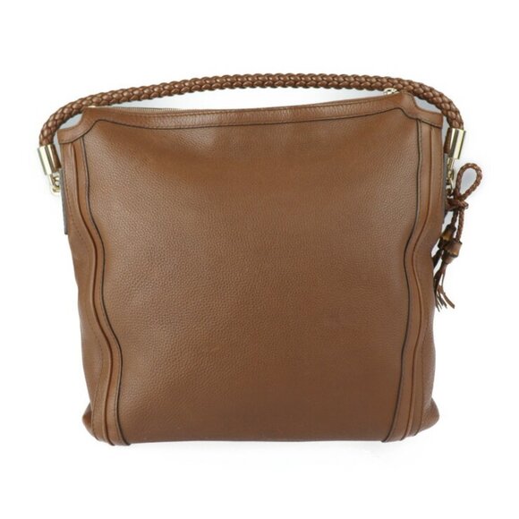 GUCCI Brown Leather Bamboo Shoulder Bag - Picture 3 of 10